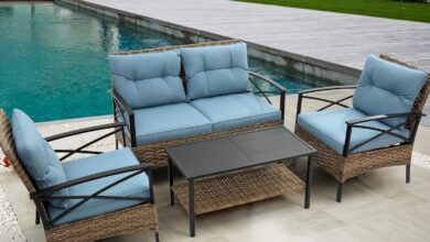 Our Honest Take on the 4-Piece Blue Outdoor Sectional Sofa Set