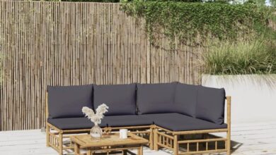 Our Take on the Bamboo 5-Piece Patio Set with Cozy Cushions
