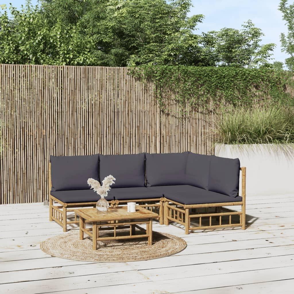Our Take on the Bamboo 5-Piece Patio Set with Cozy Cushions