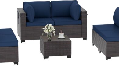 Our Honest Take on the Rwnnad 7PC Navy Blue Patio Set