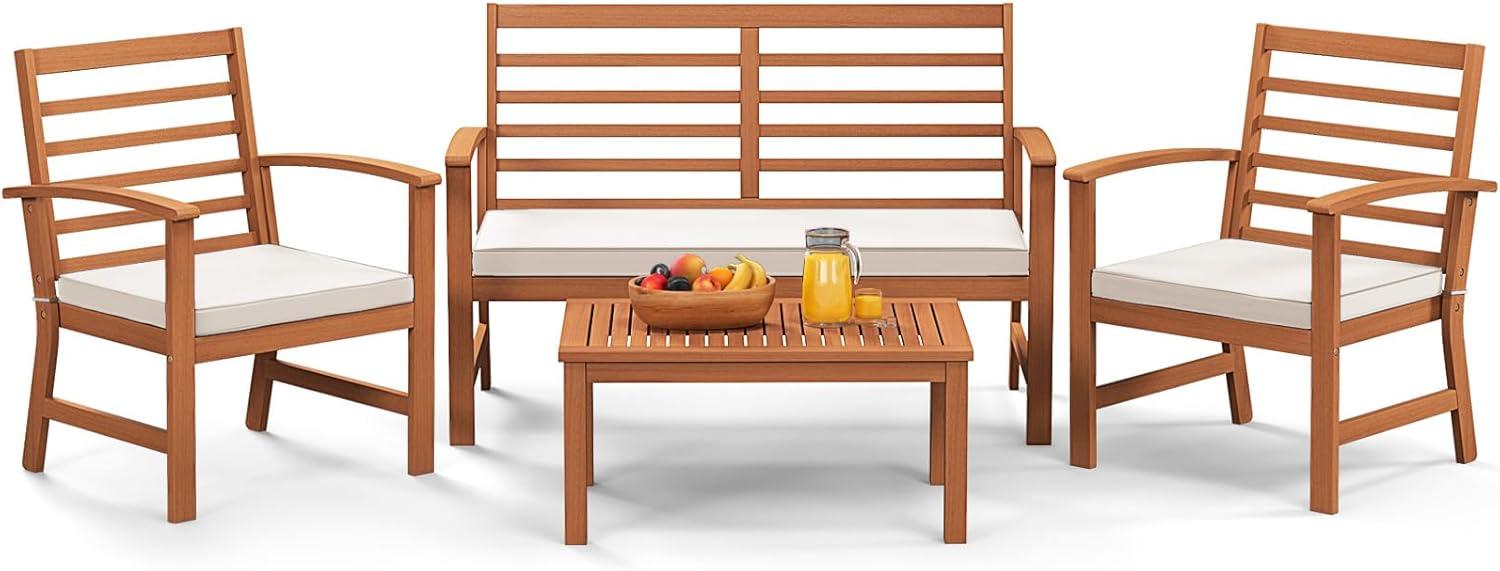 Our Take on the Tangkula Acacia Wood Outdoor Set: Comfort Meets Style