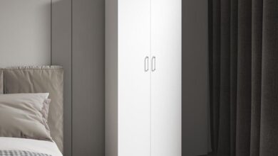 How We Maximized Storage with This Slim White Armoire
