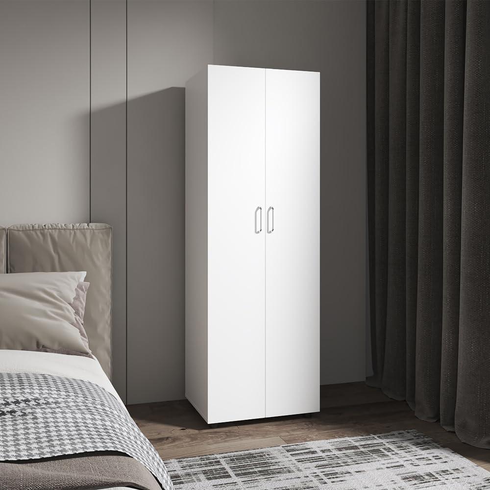 How We Maximized Storage with This Slim White Armoire