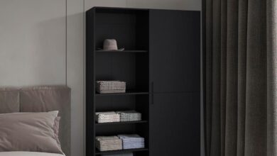 How Our Slim Black Wengue Armoire Transformed Small Spaces