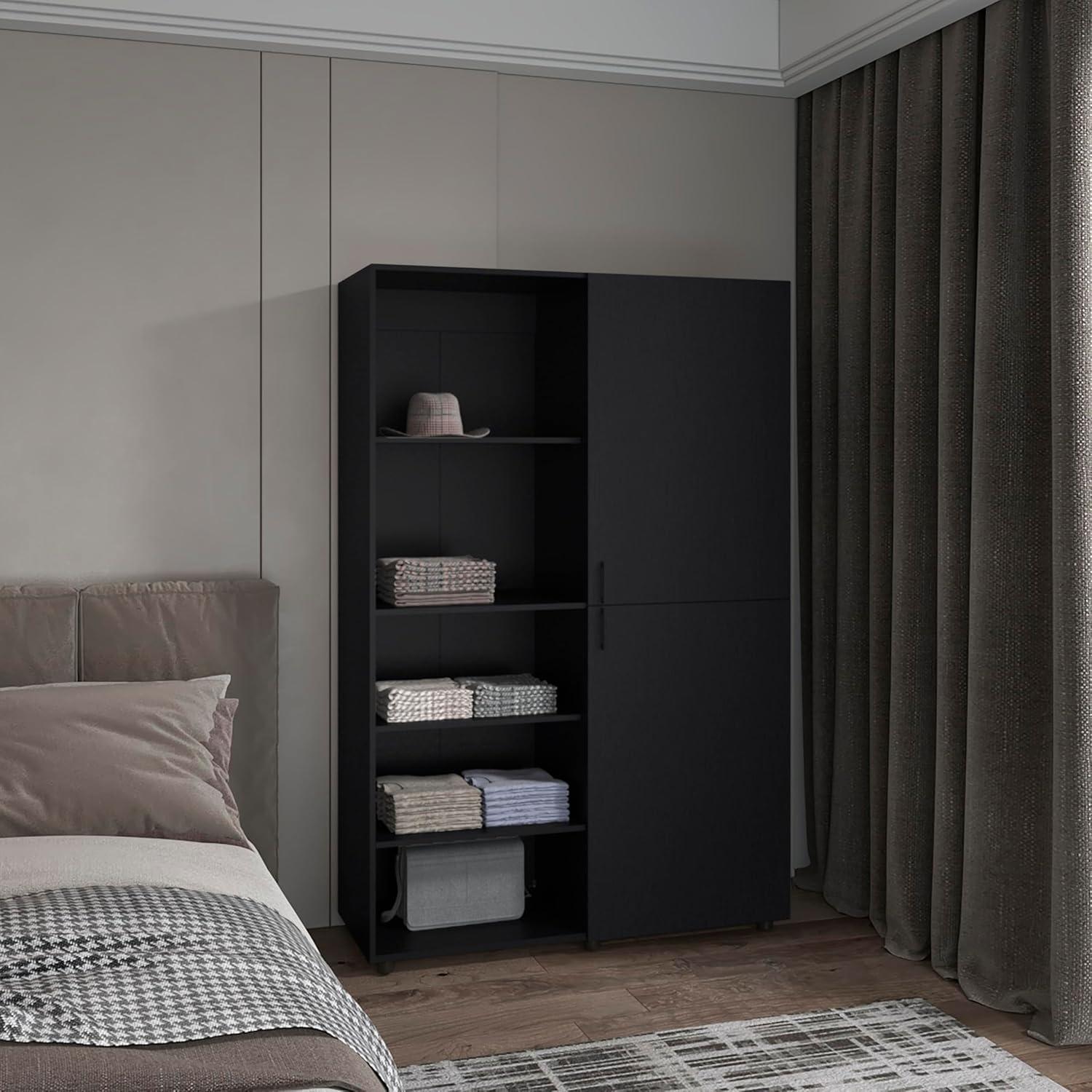 How Our Slim Black Wengue Armoire Transformed Small Spaces