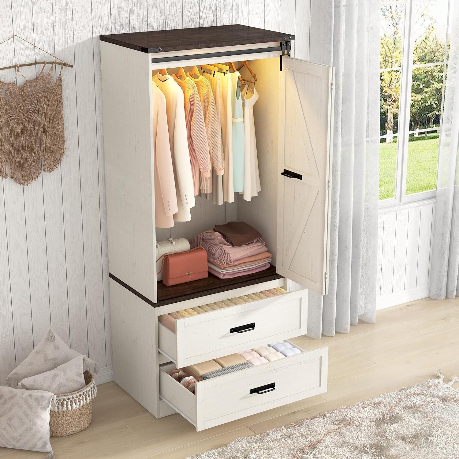 How We Organized Our Bedroom with the Farmhouse Armoire Wardrobe