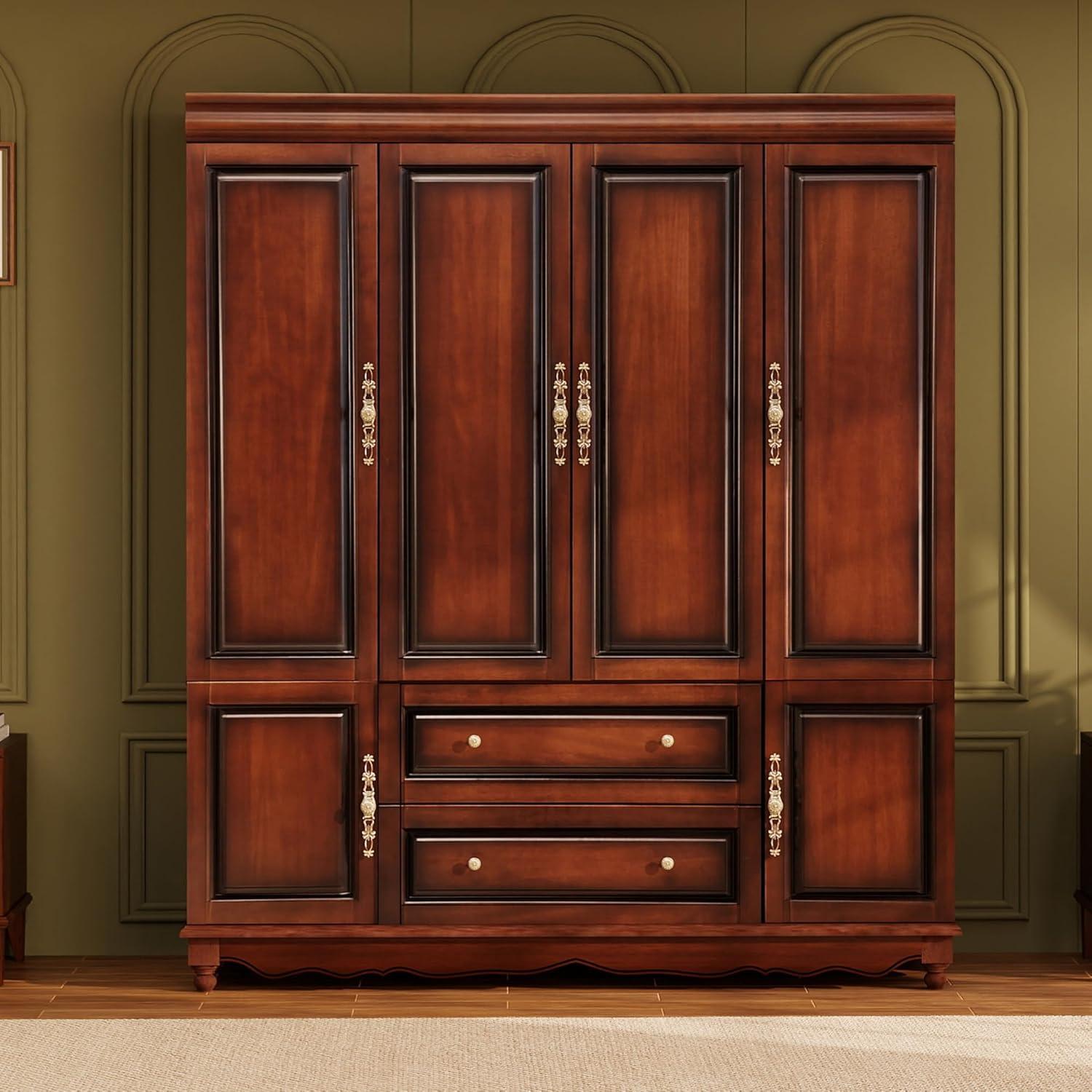 Our Take on the Cherry Red Solid Wood Armoire: Spacious & Stylish