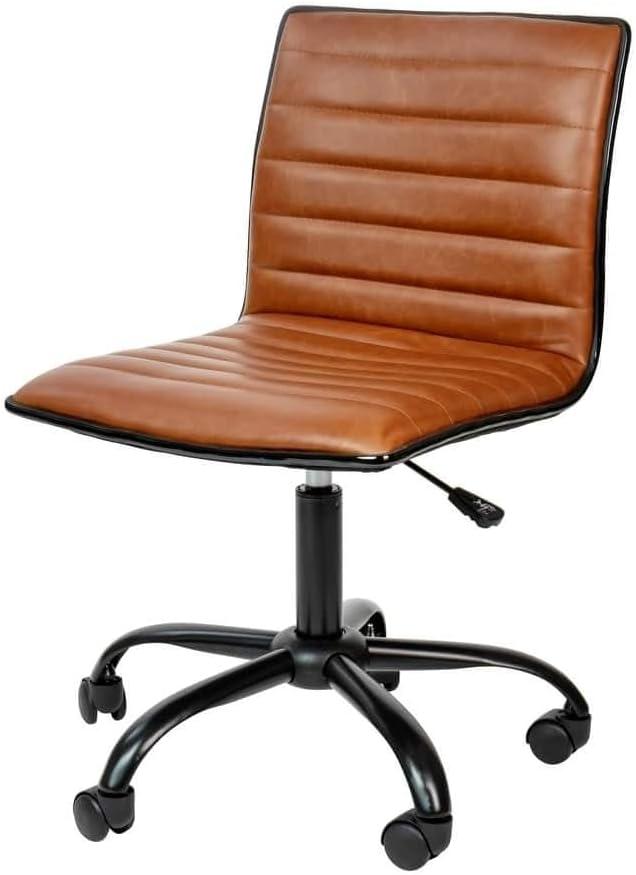 Why We Love This Sleek Brown Armless Office Chair for Workspaces