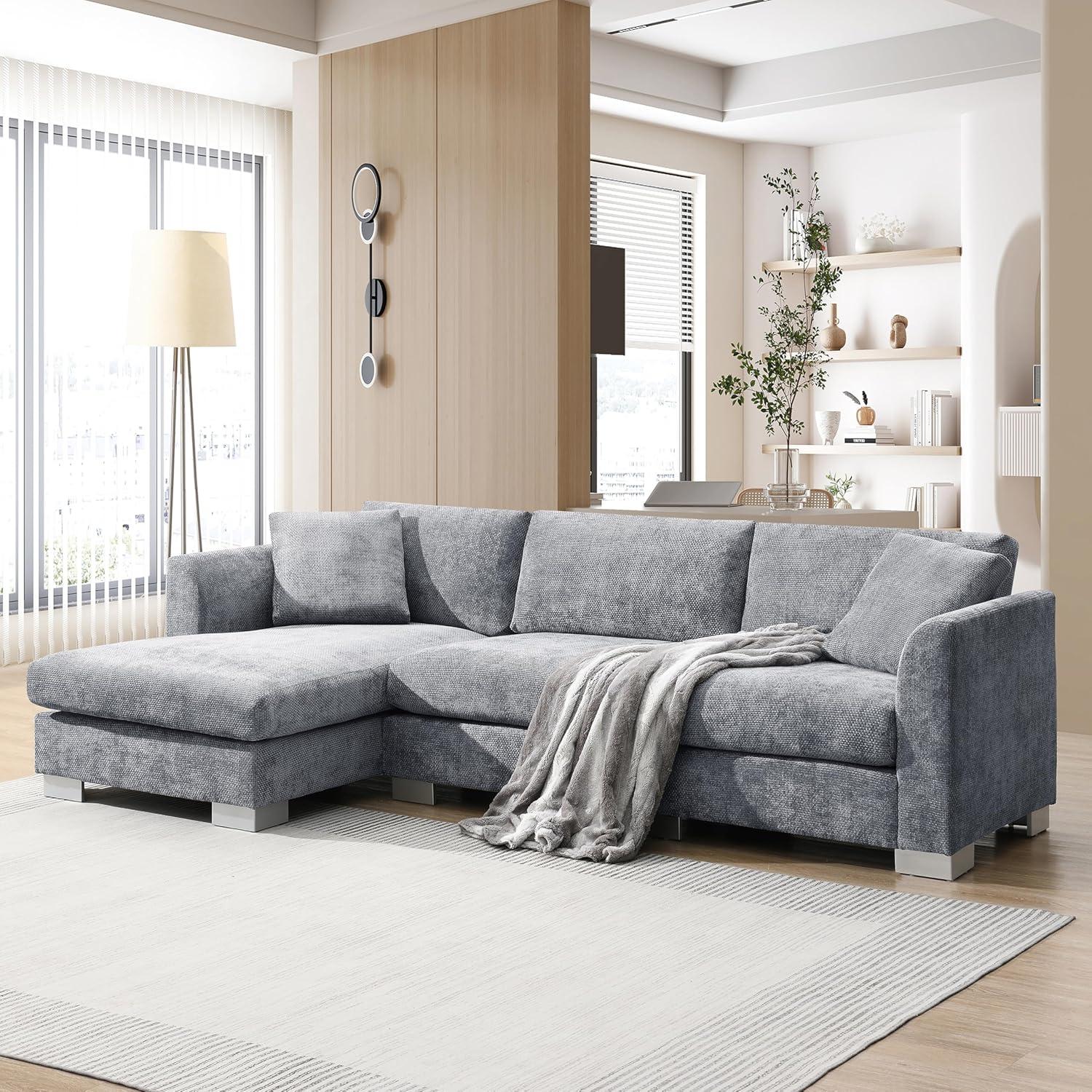 Our Take on the Modern Cloud L-Shaped Chenille Sofa: Stylish & Cozy