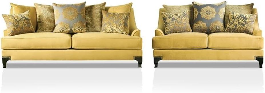 Our Take on the Furniture of America Charlette Gold Sofa Set