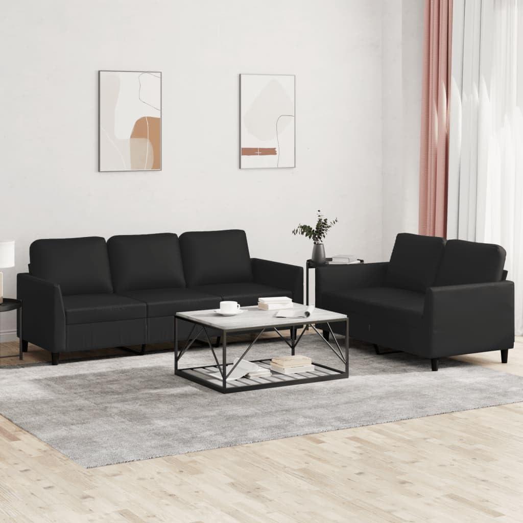 Why We Love This Black Faux Leather Sofa Set for Cozy Spaces