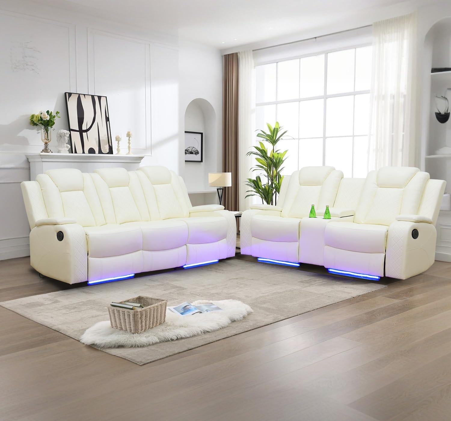 Our Take on the Caberryne Power Recliner Sofa Set with LEDs