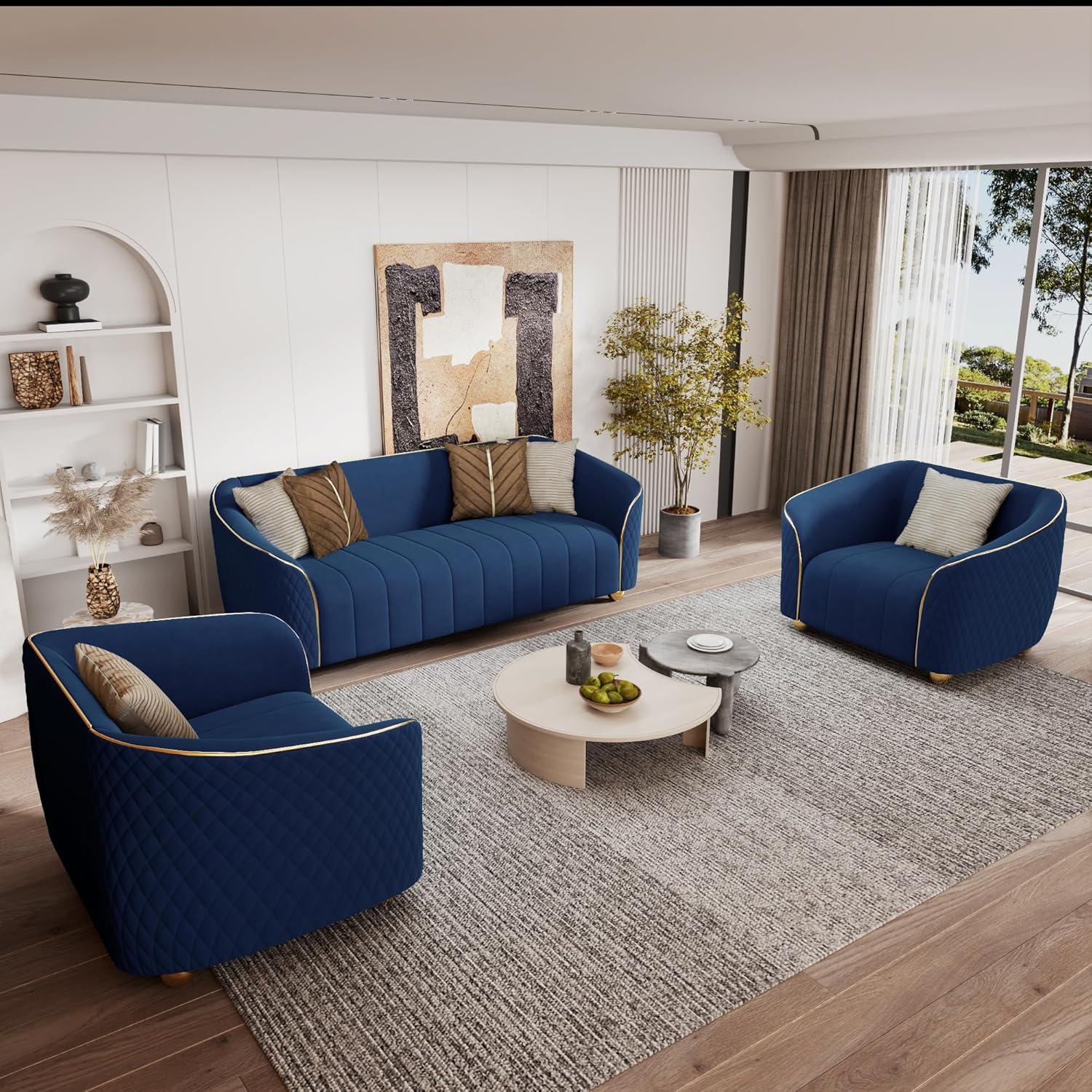 Our Take on the Velvet 3-Piece Sofa Set: Style Meets Comfort