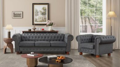 Our Thoughtful Take on the Chesterfield 2-Piece Dark Grey Sofa Set