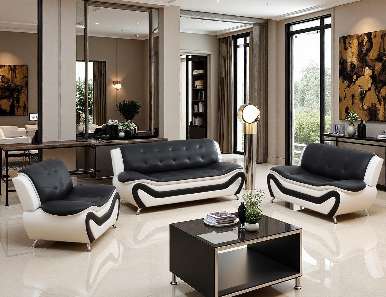 Our Honest Take on the Stylish Faux Leather 3-Piece Sofa Set