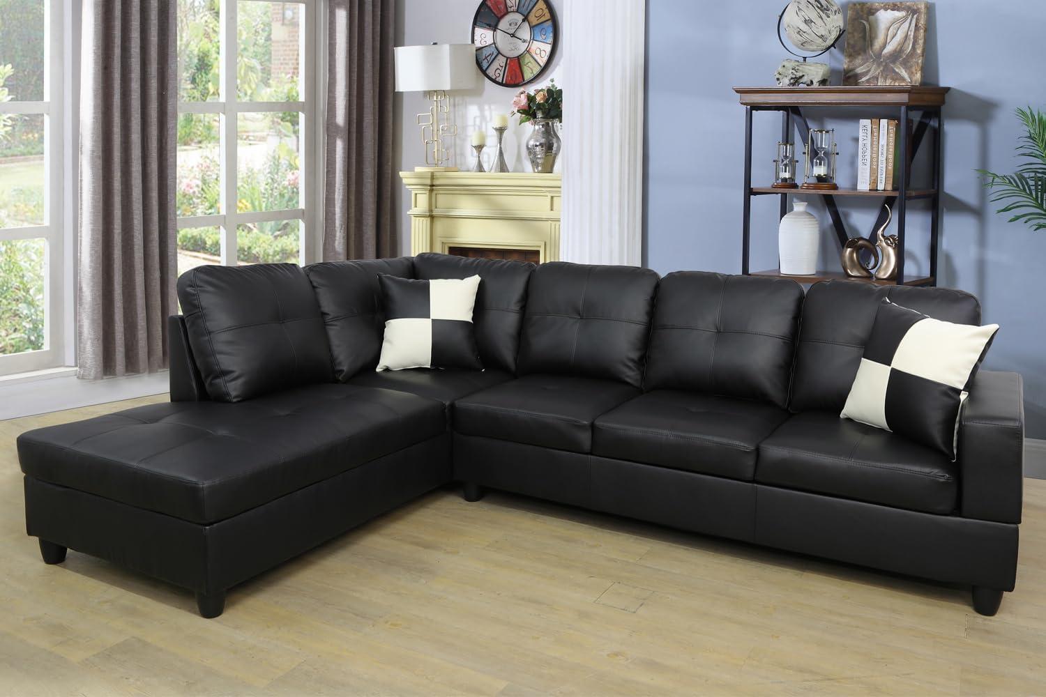 Why We Chose the Black Faux Leather L-Shape Sectional Sofa