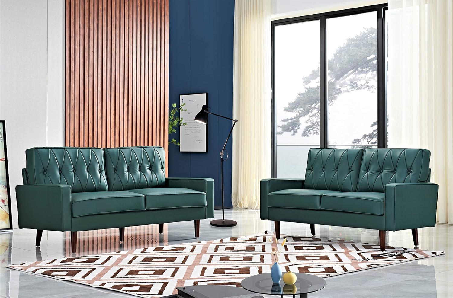 How We Fell for Container Furniture’s Sleek Blue Green Sofa Set