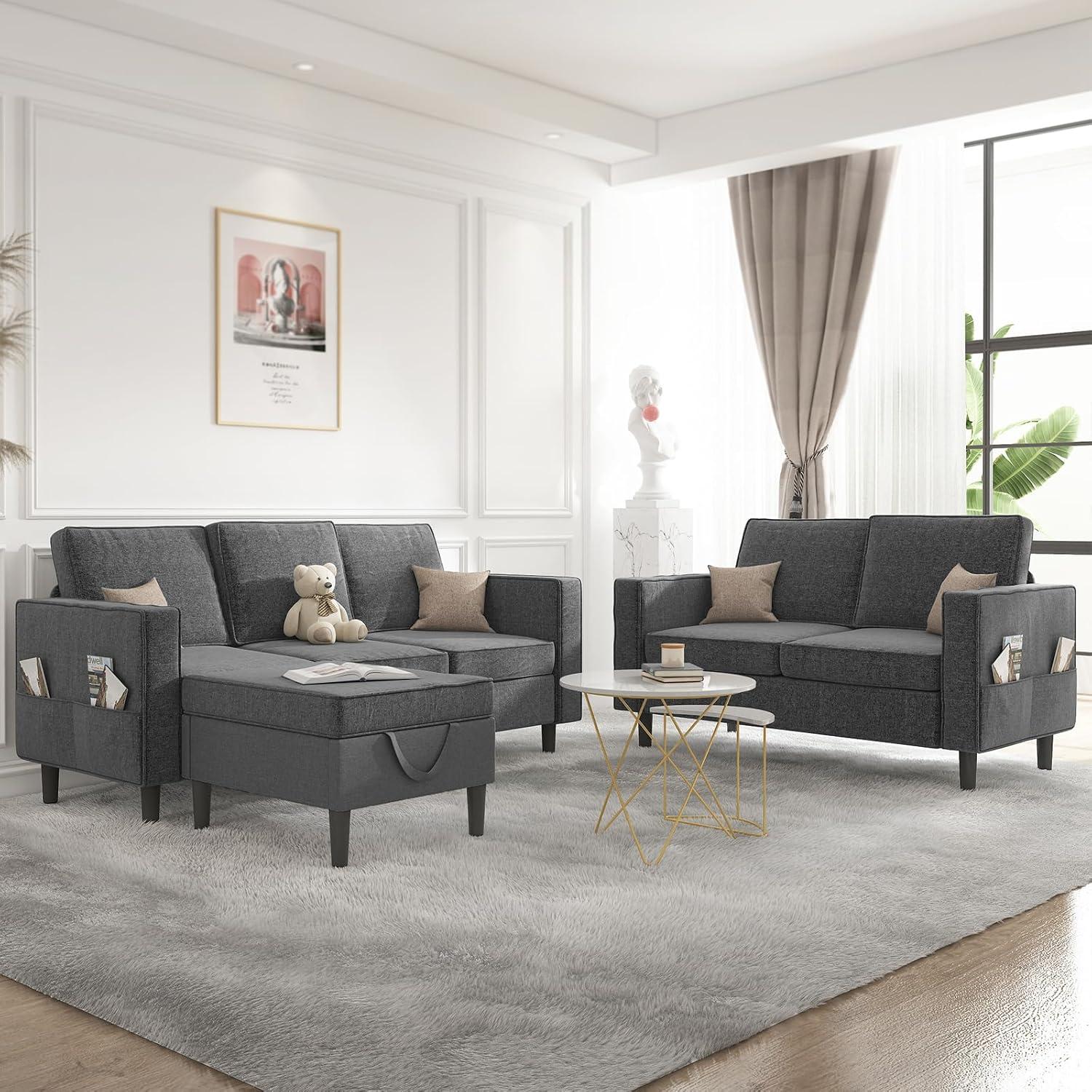 Our Honest Take on the BALUS 3-Piece Linen Sofa Set