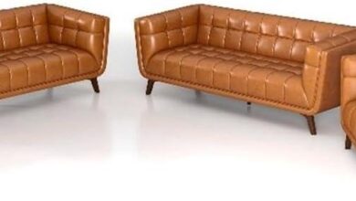Our Take on the Kai Mid-Century Tan Leather Living Room Set