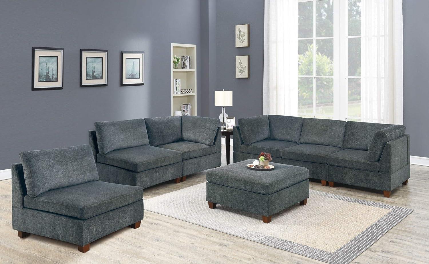 How We Transformed Our Living Room with a Gray Chenille 7-Pc Sectional