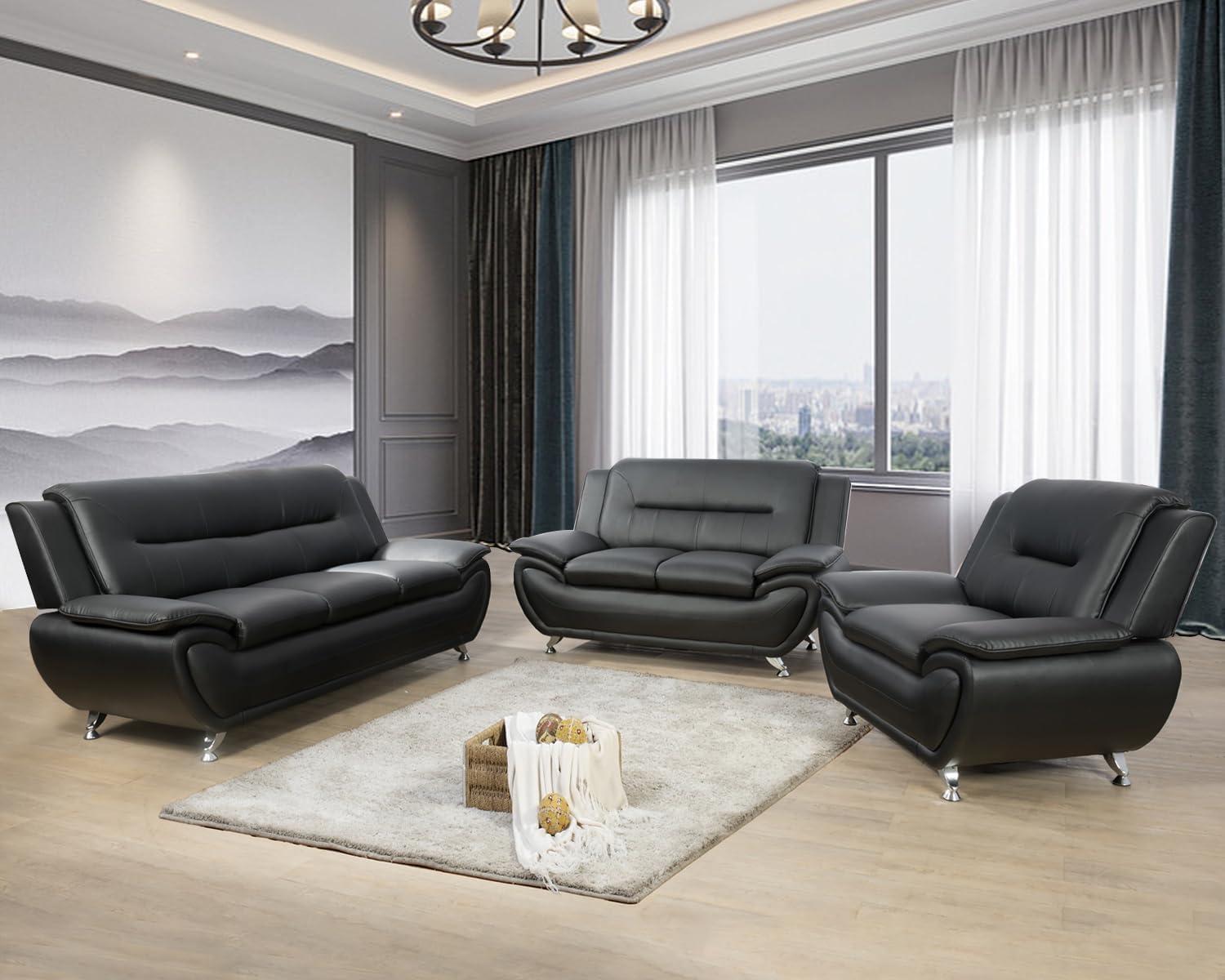 Our Take on the Sleek, Durable Vegan Leather Sofa Set