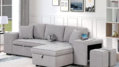 Our Take on the 104″ Reversible Sleeper Sofa with Storage and Stools