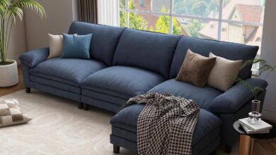 Our Honest Take on the Dark Blue Cloud L-Shape Sofa Set