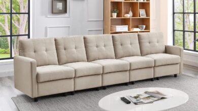 How We Loved the Modular 5-Seat Linen Sectional Couch