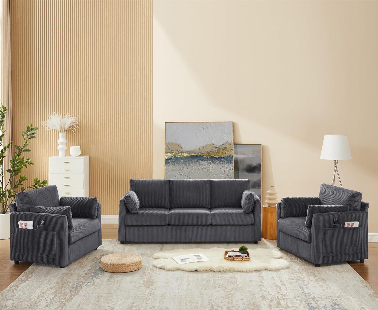 Our Honest Take: Cozy Corduroy Living Room Set for Small Spaces