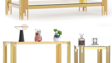 Our Take on the Sleek 3-Piece Glass Coffee Table Set