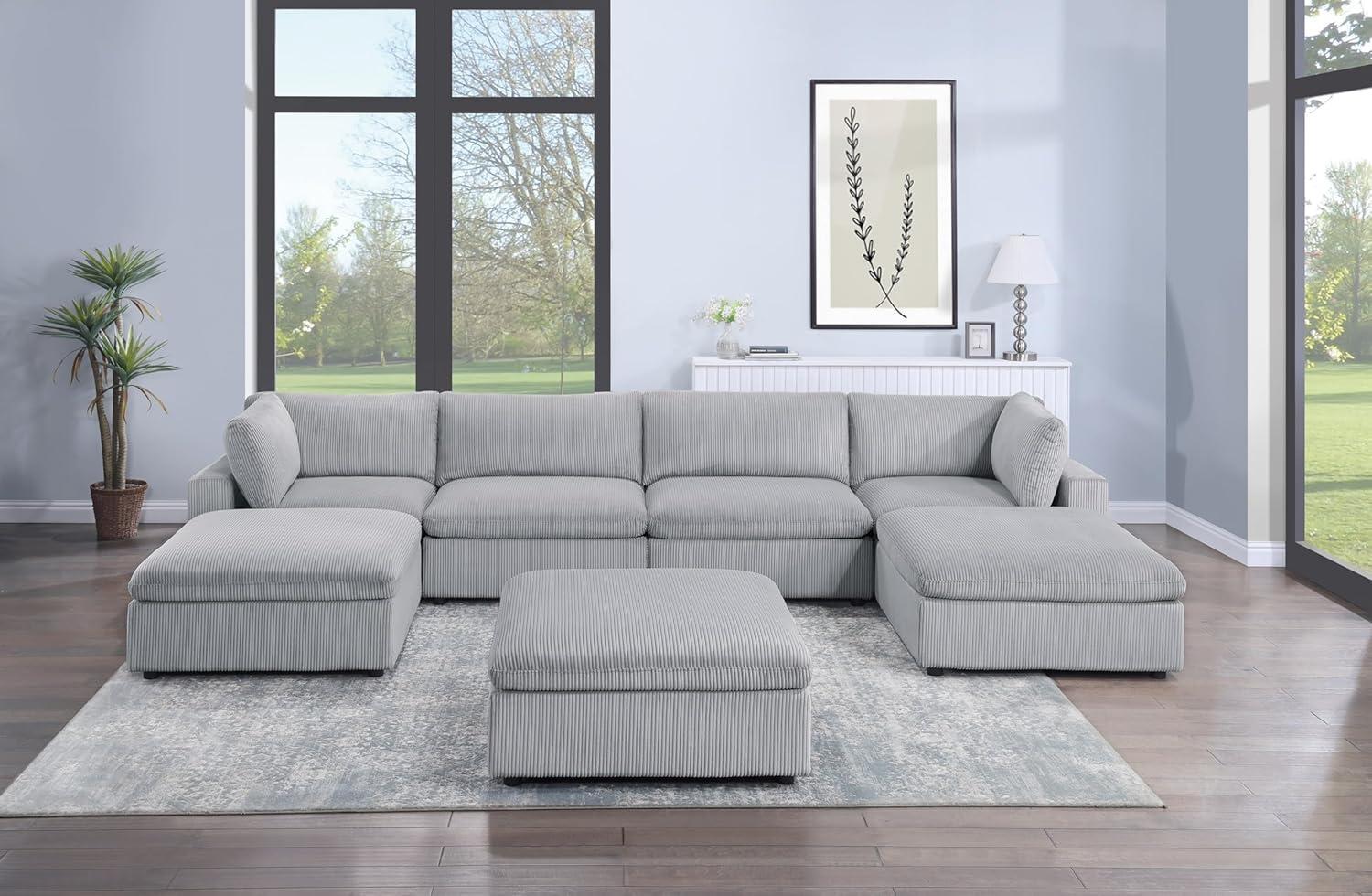 Our Honest Take on the Dark Gray Corduroy 7pc Sectional Set