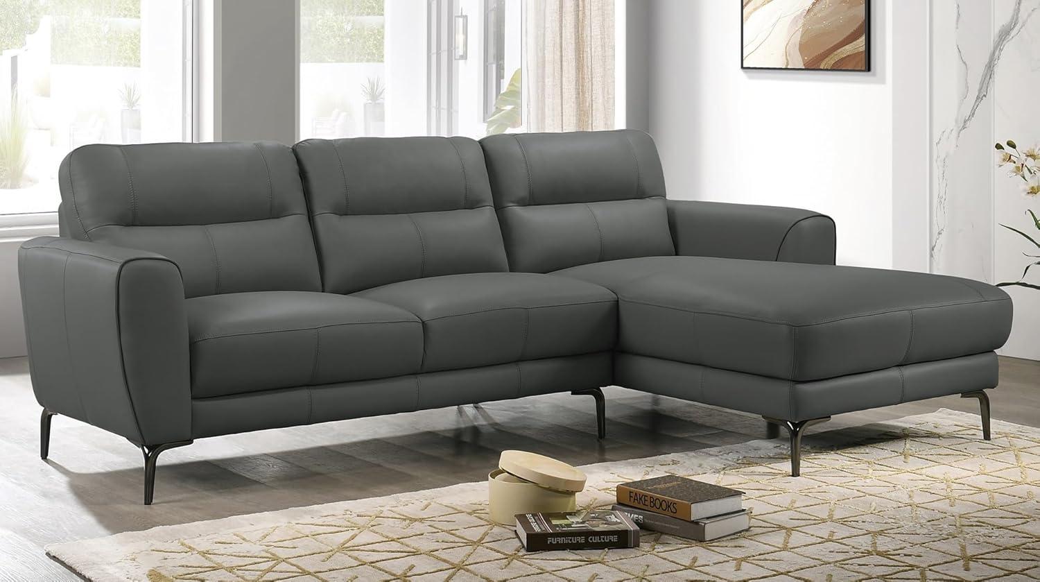 Our Honest Take on the Anthracite Top Grain Leather Sectional