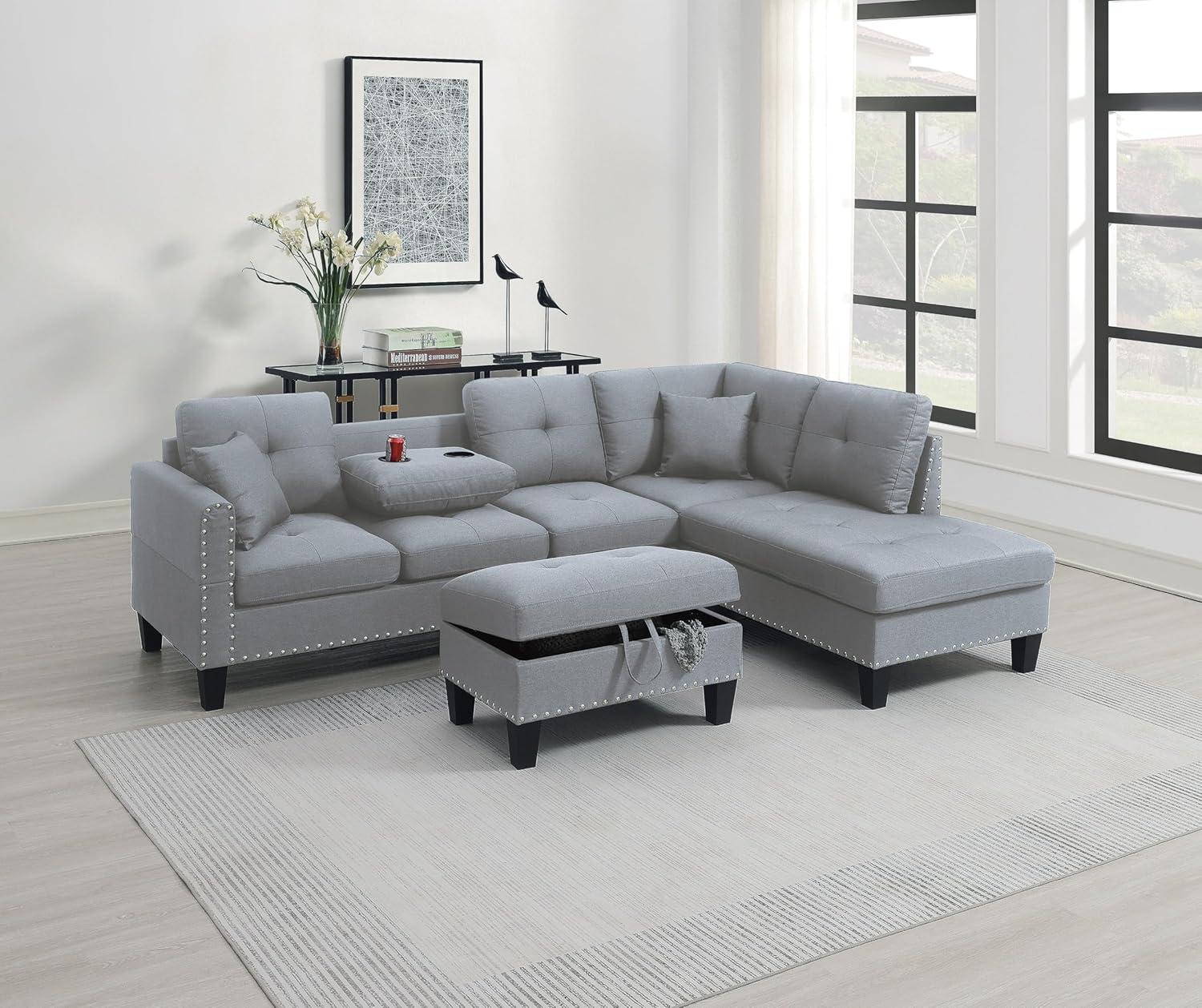 How We Transformed Our Living Room with This Taupe Grey Sectional