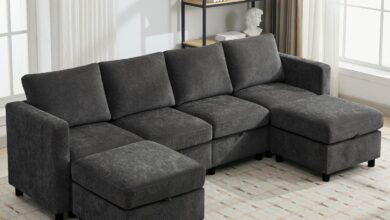 How We Styled and Loved Our 107″ Modular U-Shaped Sofa