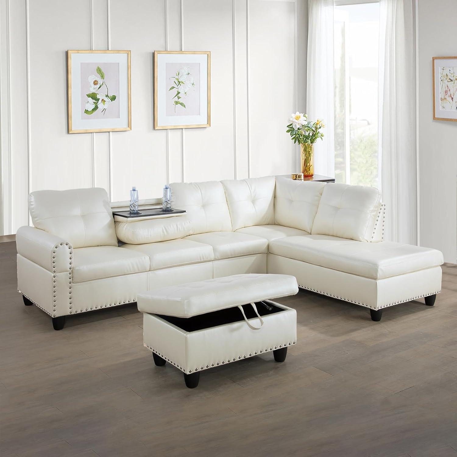 Our Honest Take on the White Leather Sectional Sofa Set with Storage