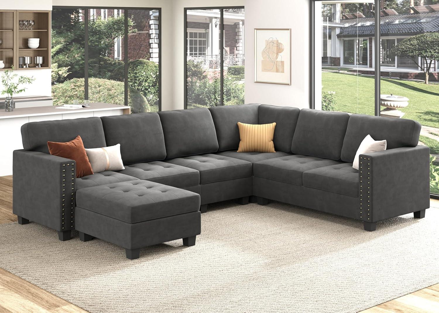 How We Loved the HONBAY Velvet Sectional Sofa with Storage