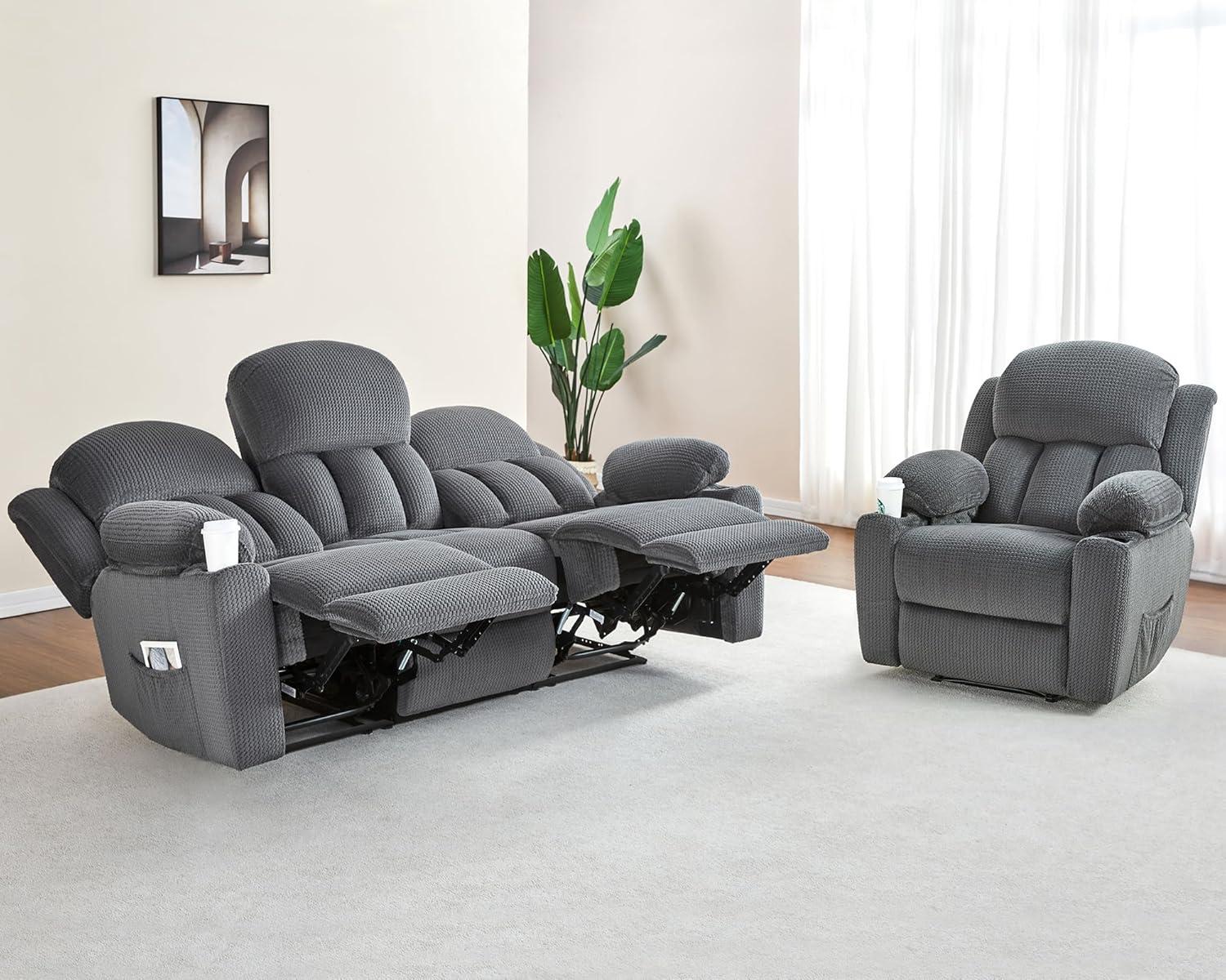 Our Cozy Verdict: VanAcc 3-Seater Recliner Sofa with Cup Holders