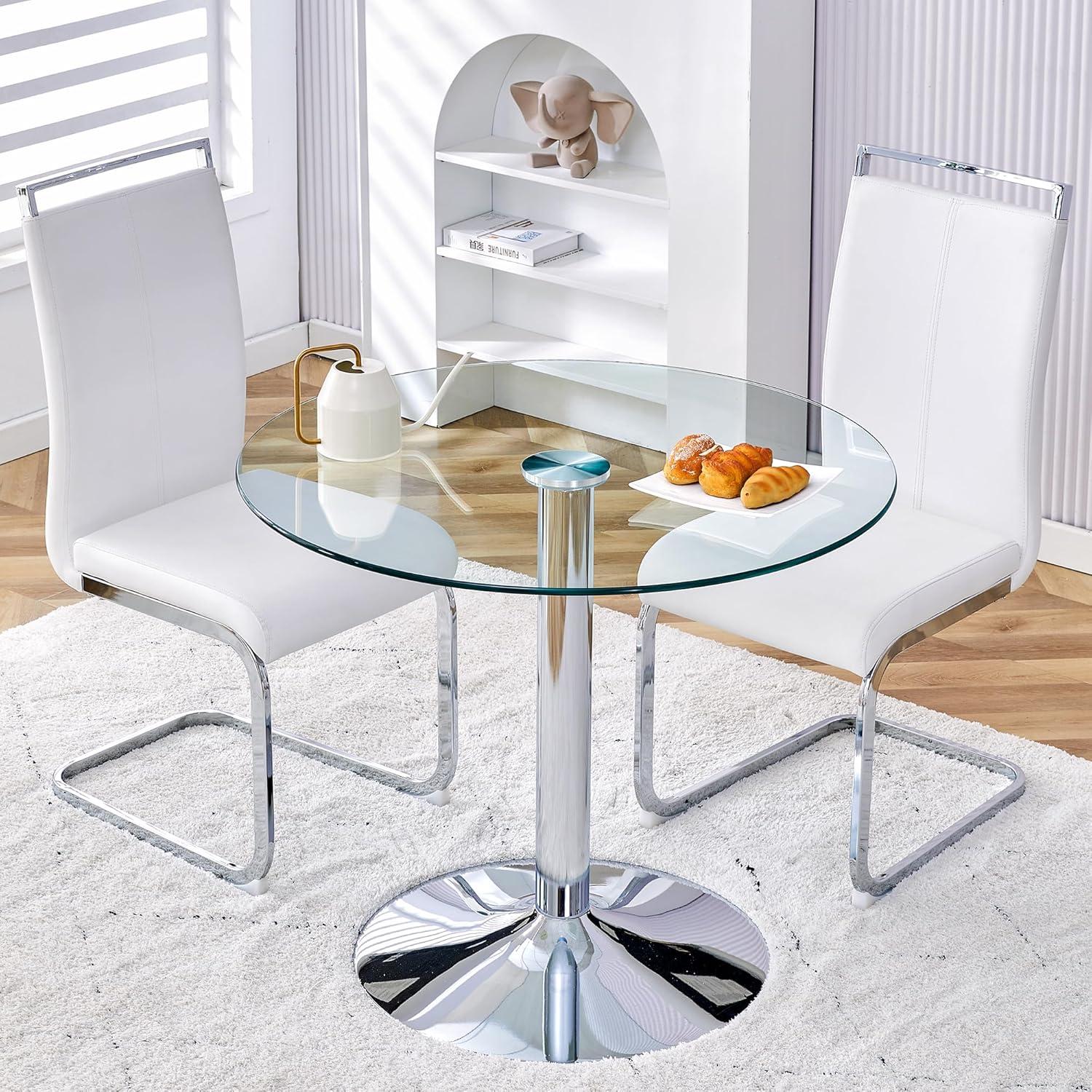 How Our Glass Round Table Set Transformed Our Small Kitchen Space