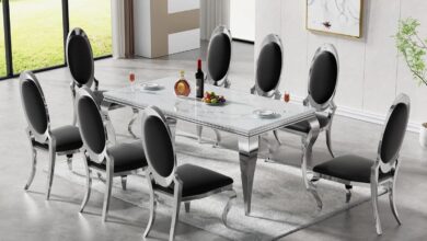 Our Take on the Elegant 70″ White Marble Dining Table Set