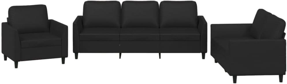 Our Honest Take on youuihom's Sleek Black Faux Leather Sofa Set