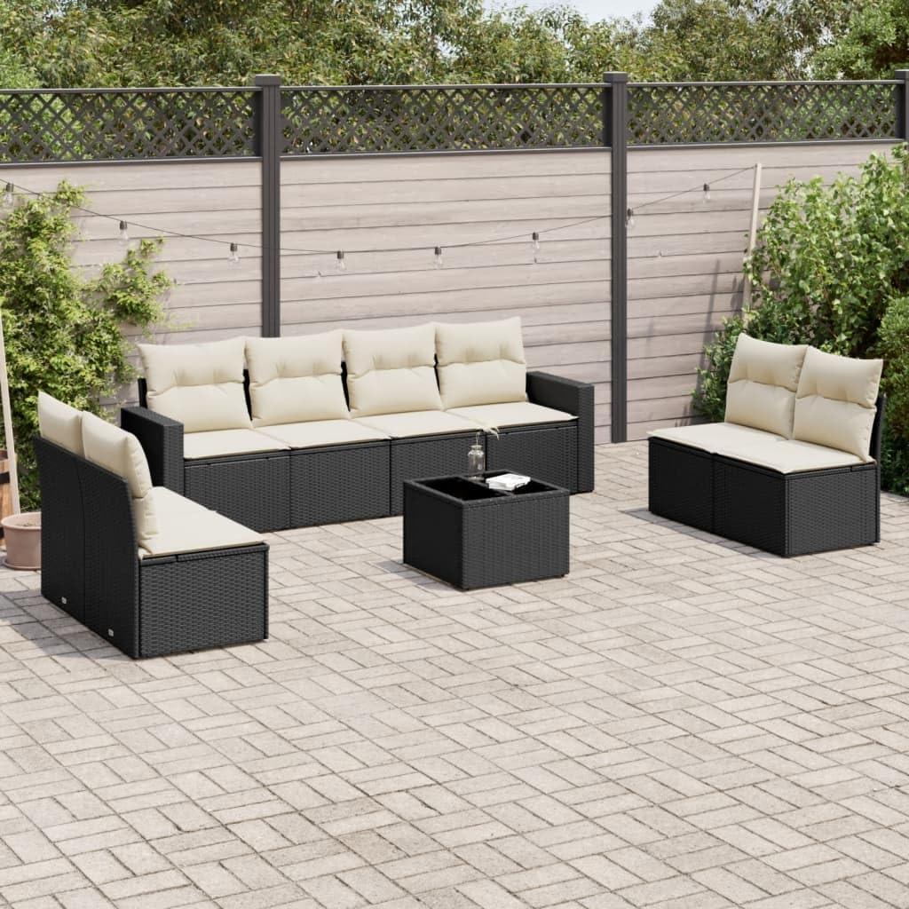 Our Take on the Stylish 9-Piece Black & Cream Garden Sofa set