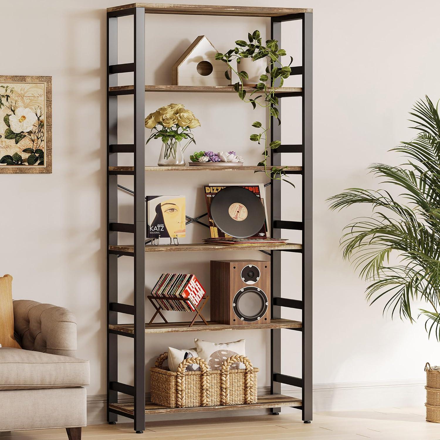 How We Organize with IRONCK's Sturdy 6-Tier ​Vintage Shelf
