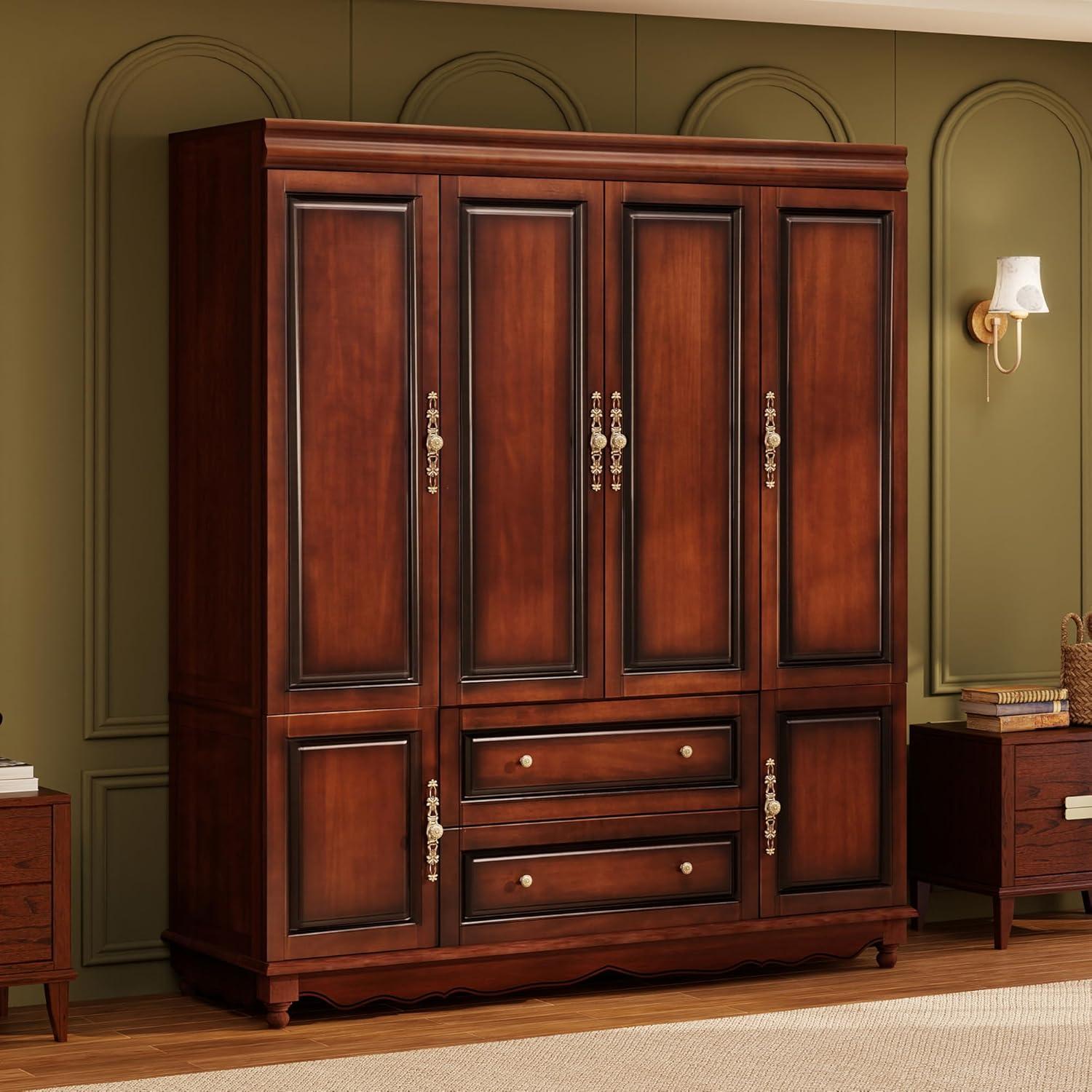 Our Take on the Cherry Red Solid Wood ⁣Armoire: Spacious & ⁢Stylish