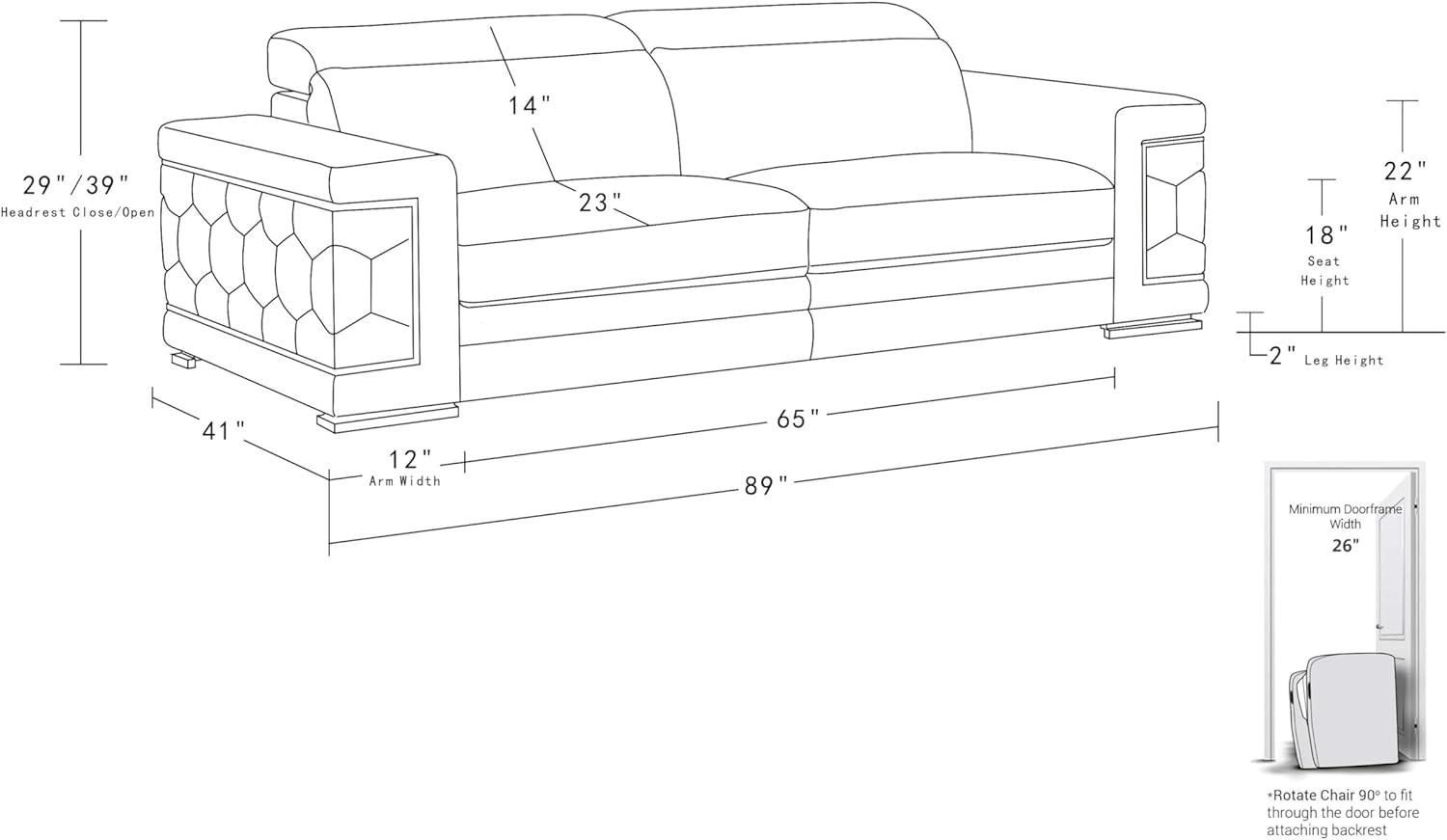 Our balanced Take on Blackjack's ⁣Luxurious Italian Leather‍ 3-Piece⁣ Set