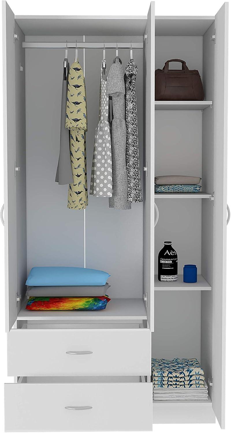 Our Honest Take on the Three Door White Armoire's Versatile Storage