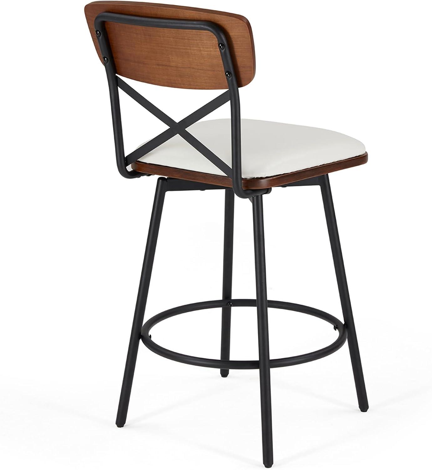 Our take on Milcil's Swivel White Faux⁤ Leather Bar Stools Set