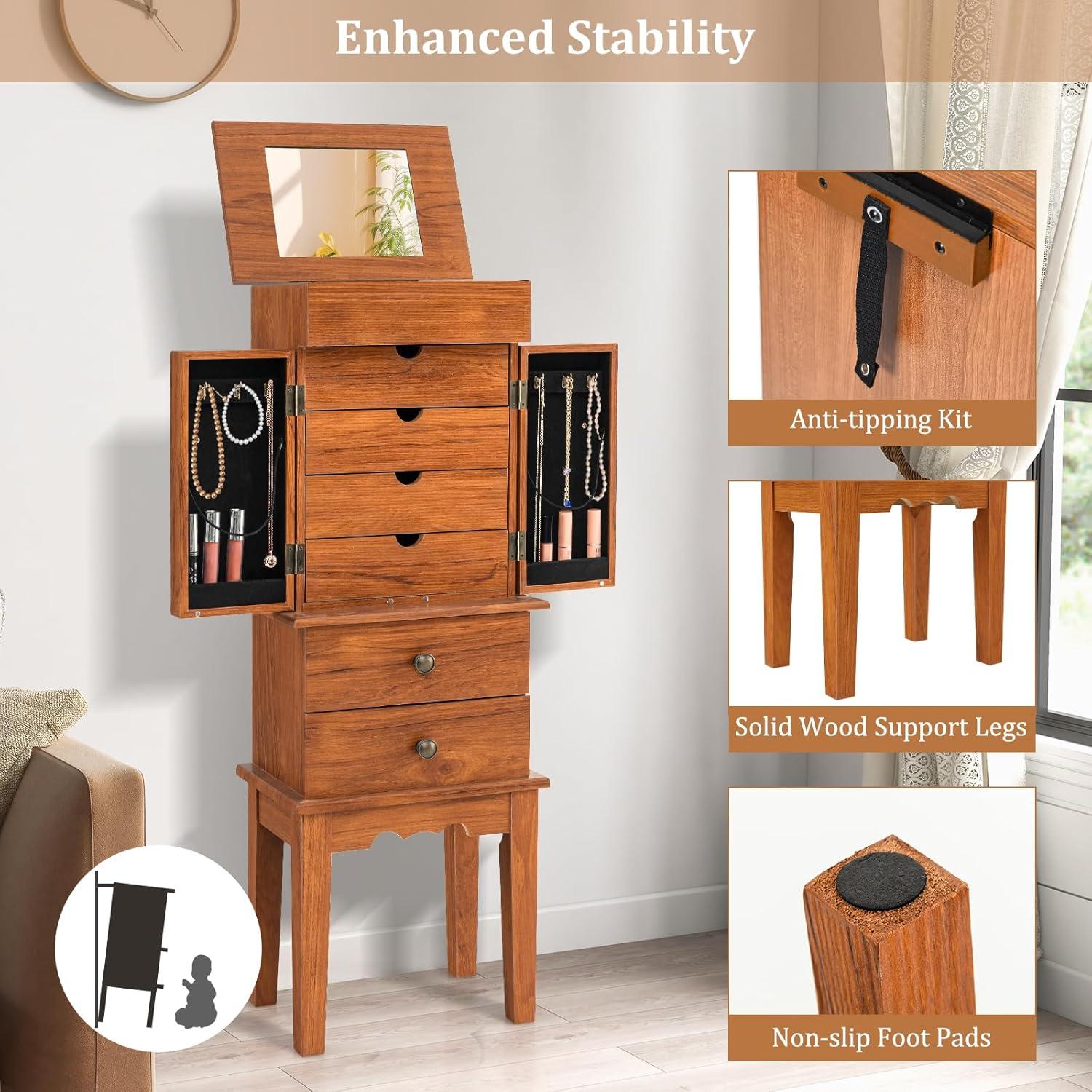 How We Organize Jewelry with GOFLAME's Stylish Armoire