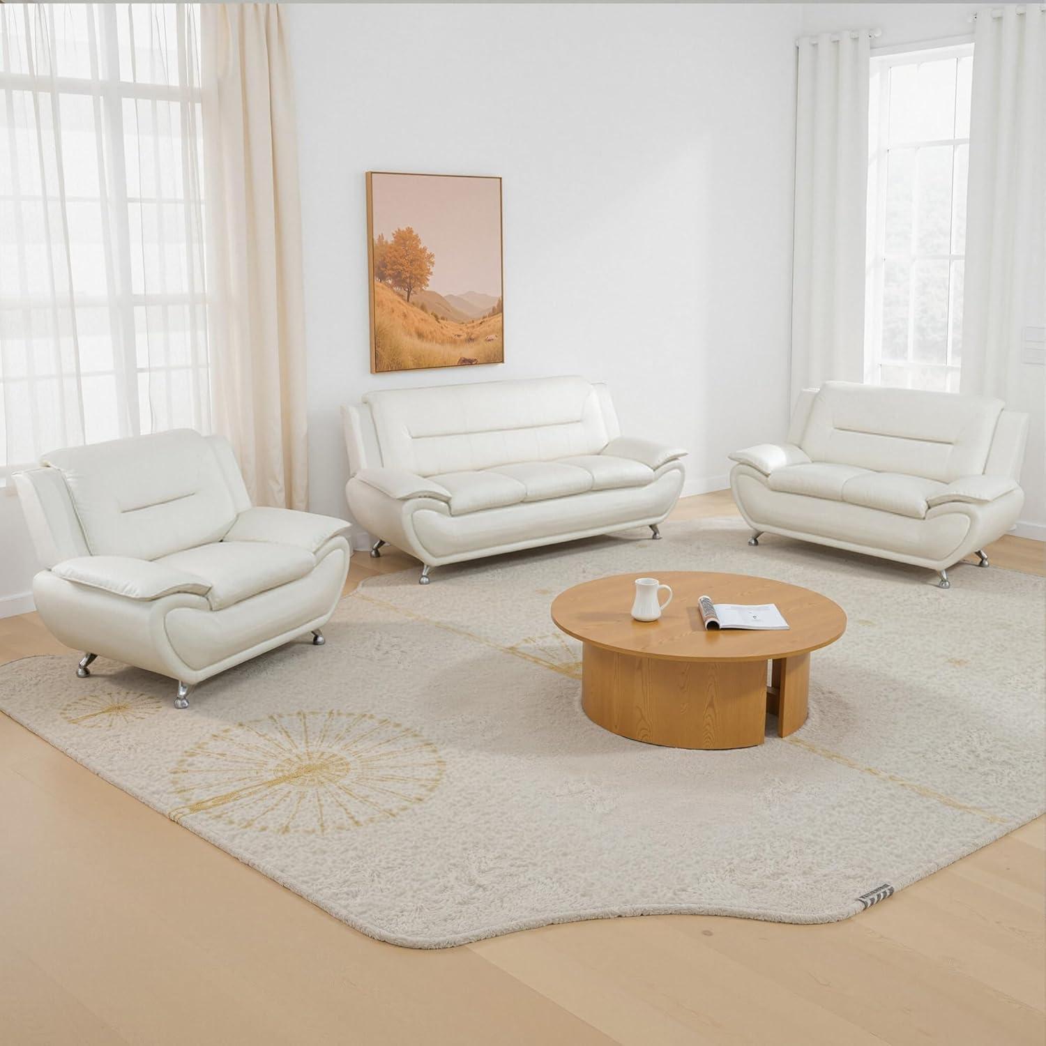 Our Take on the Cream White Leather sofa Set: stylish & Practical
