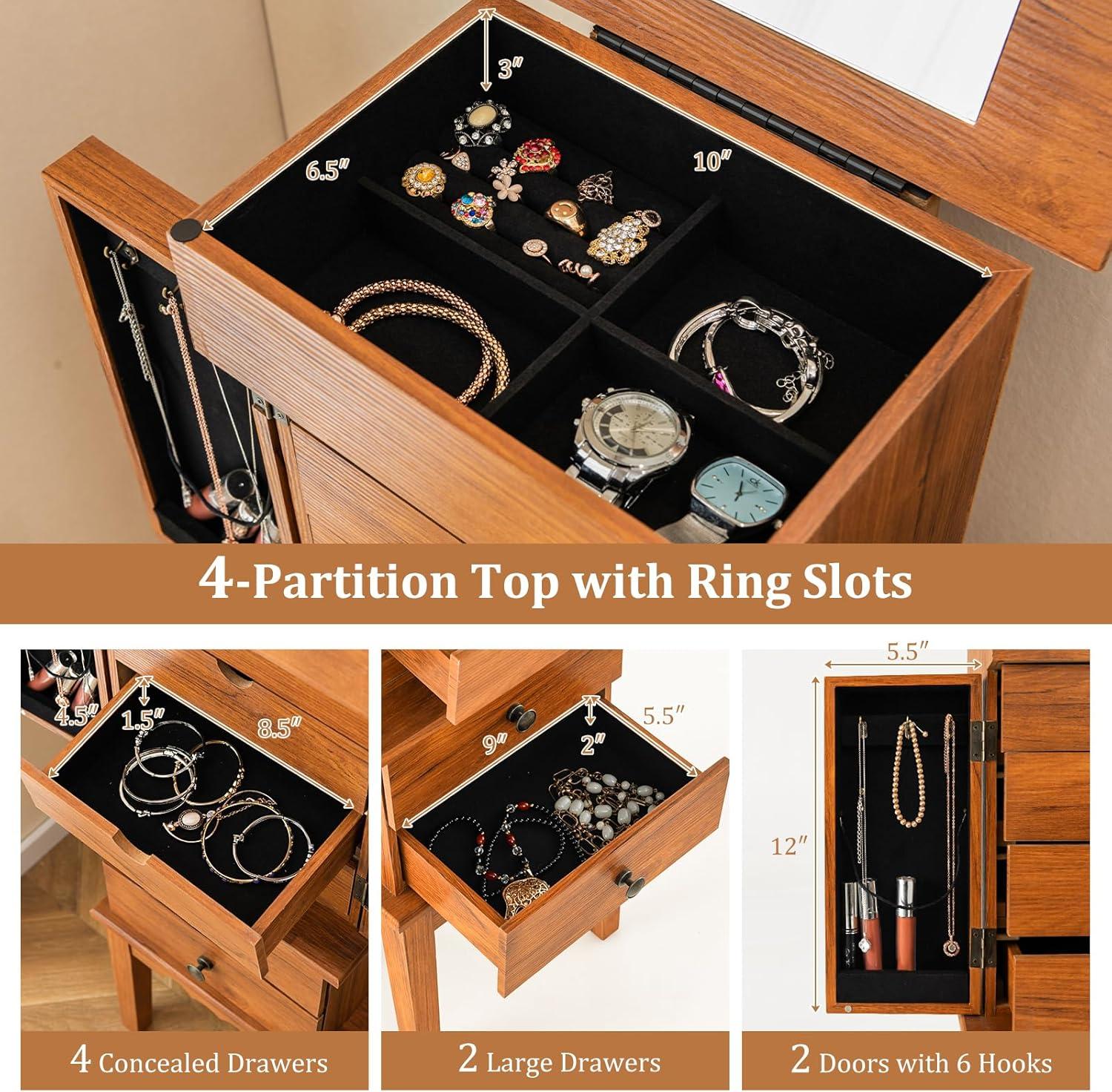 How We Organize Jewelry ‍with GOFLAME's Stylish Armoire