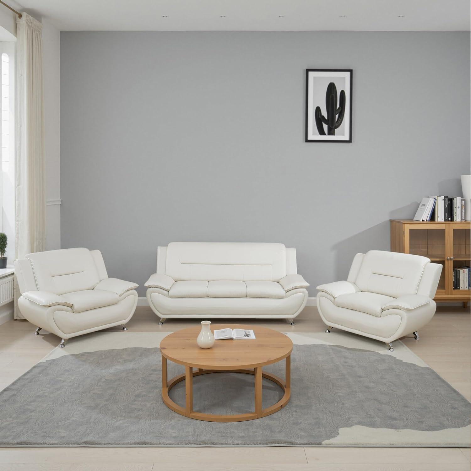 Our​ Take on the Cream⁢ White Leather Sofa Set: ‌Stylish & practical